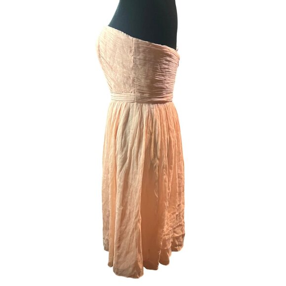 J. Crew Nadia Bridesmaid Pink Strapless Dress Size 2 100% Silk Bodice Lining NWT - Picture 6 of 14